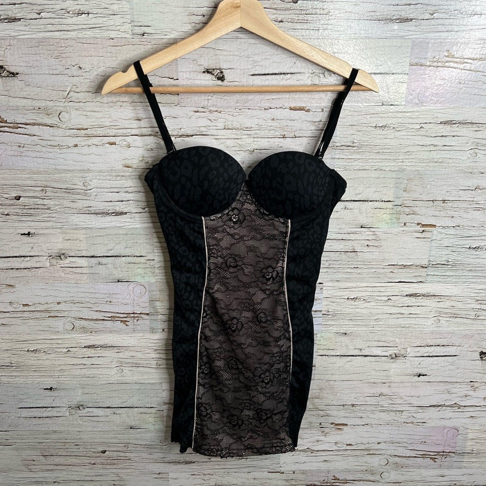 Bebe black lace mini dress size medium
